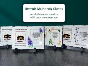 Personalised Umrah Mubarak Slates /Umrah Mubarak Frame Gift |Muslim Gift / Hajj Mubarak /Gift for Umrah